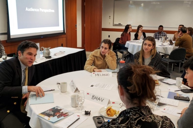 Participants of Century Initiative’s dialogue event having a table discussion