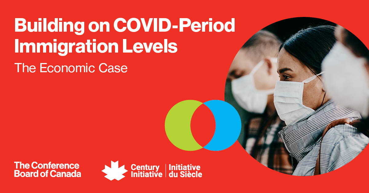 Front cover of report with a masked man, masked woman, and two overlapping circles