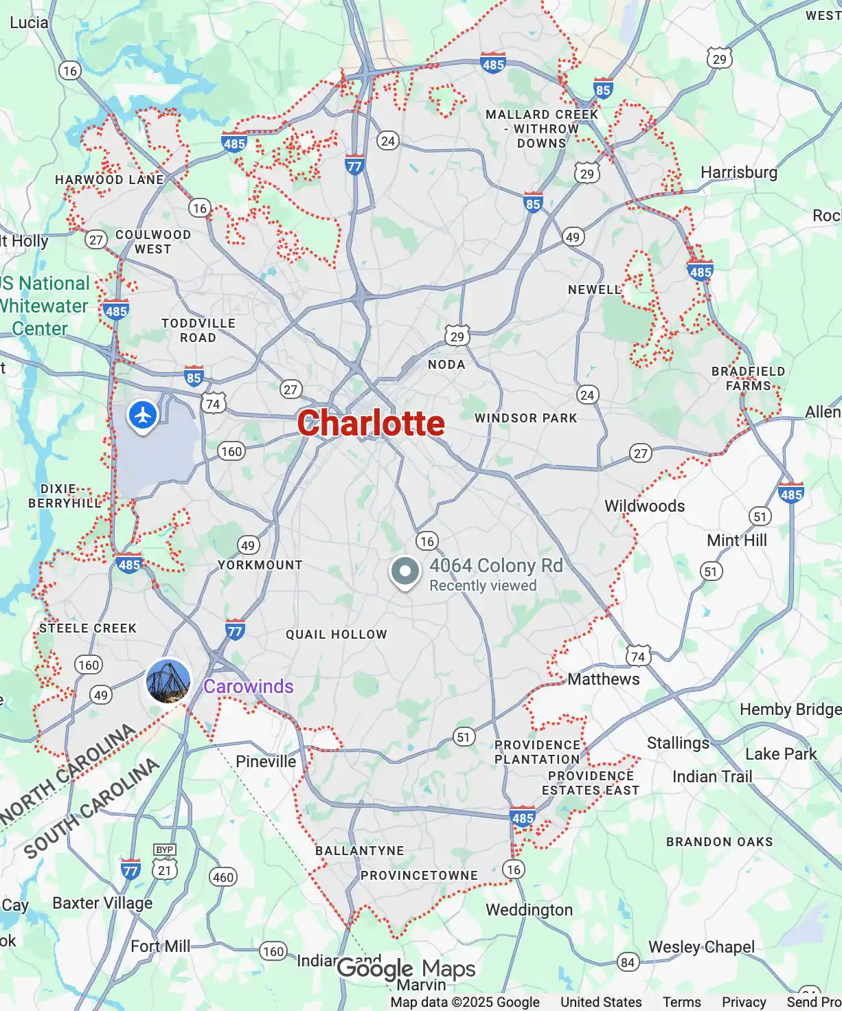 Service area map