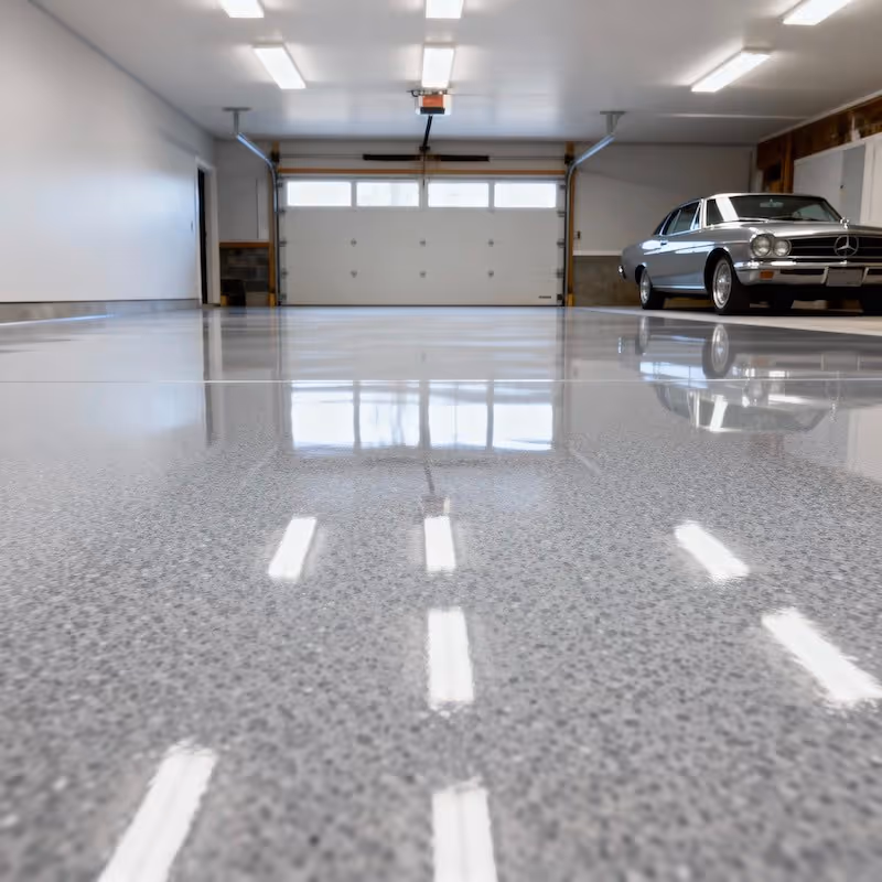 A garage floor concrete with durable sealed flooring