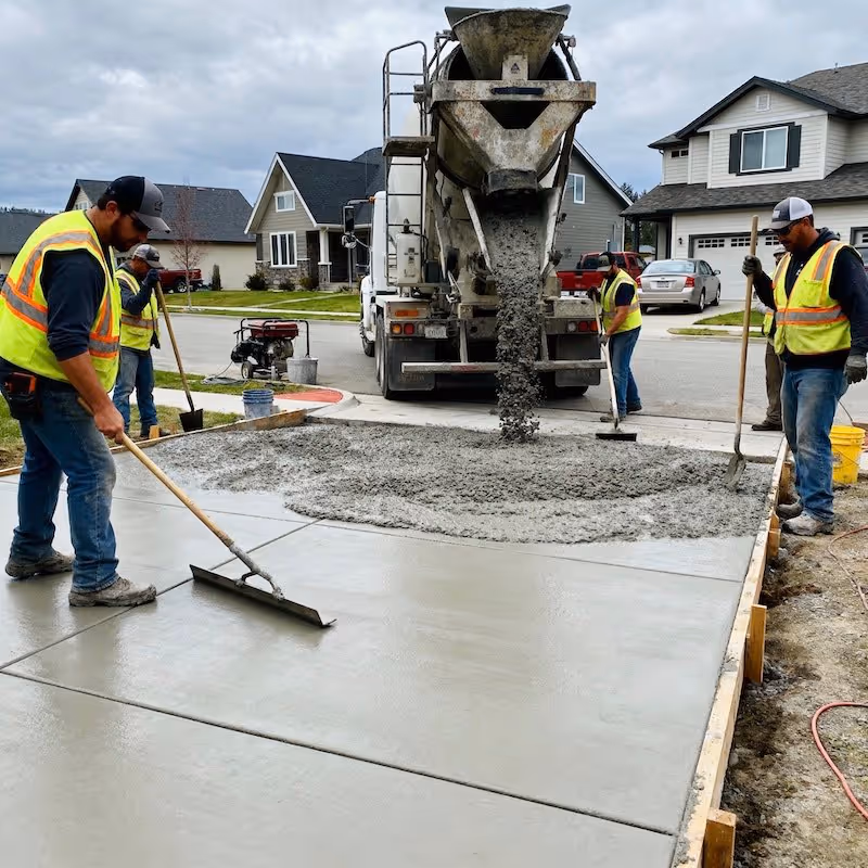 A Commercial Concrete Services job being done at a business in spokane wa