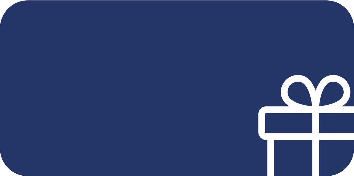 A blue circle with a white bow on it.