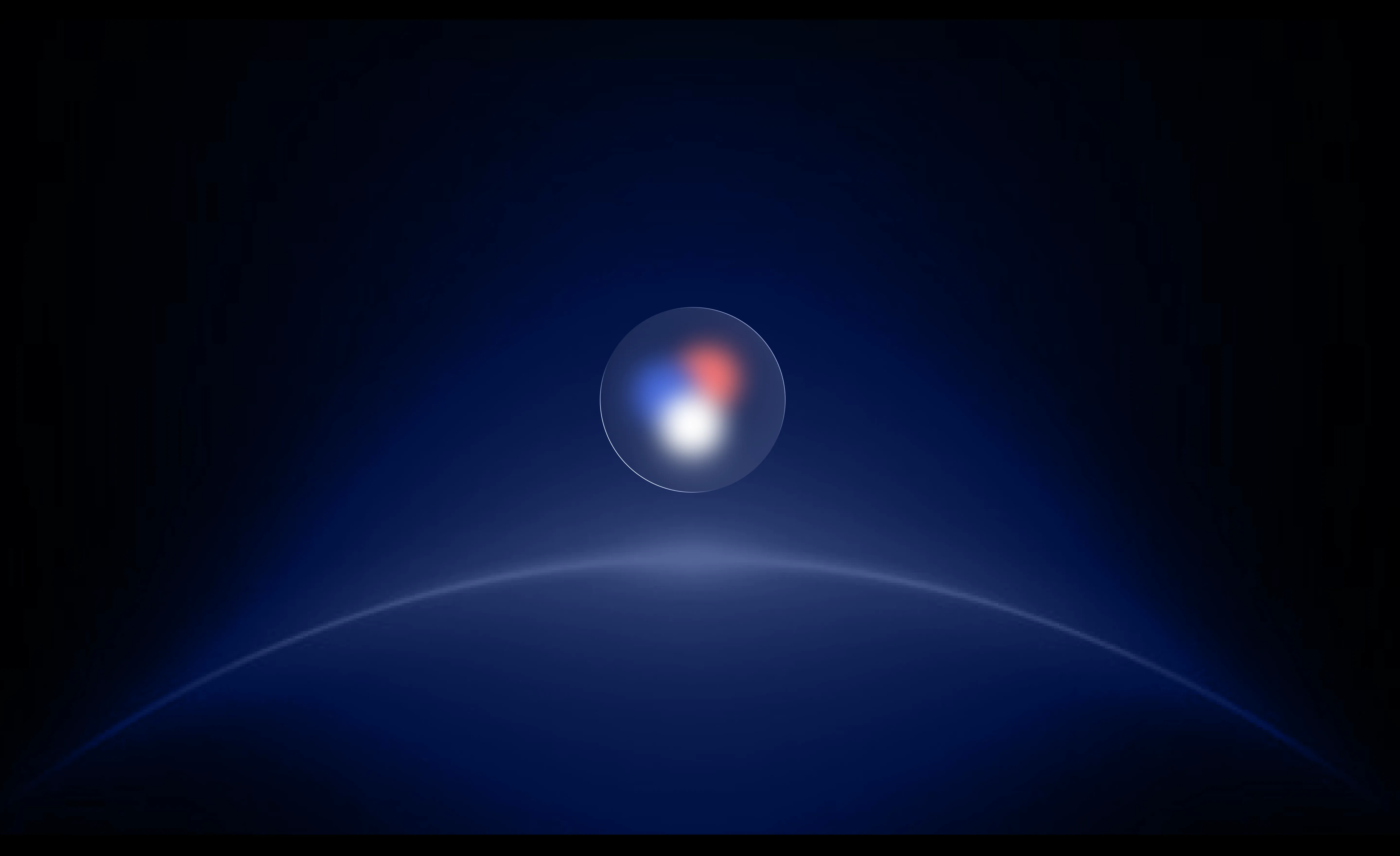 A dark blue background with a white light in the middle.