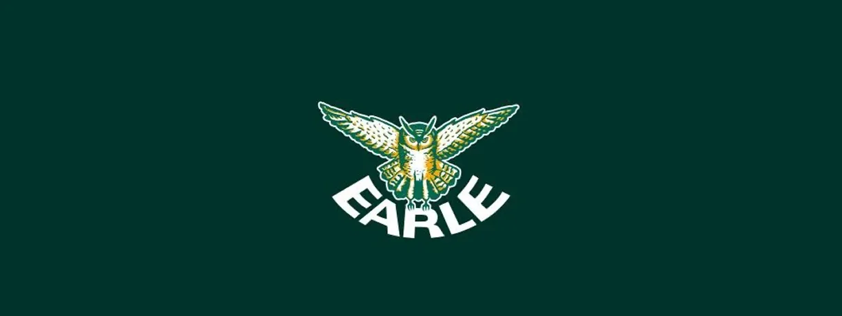 A green and white logo with an eagle on it.