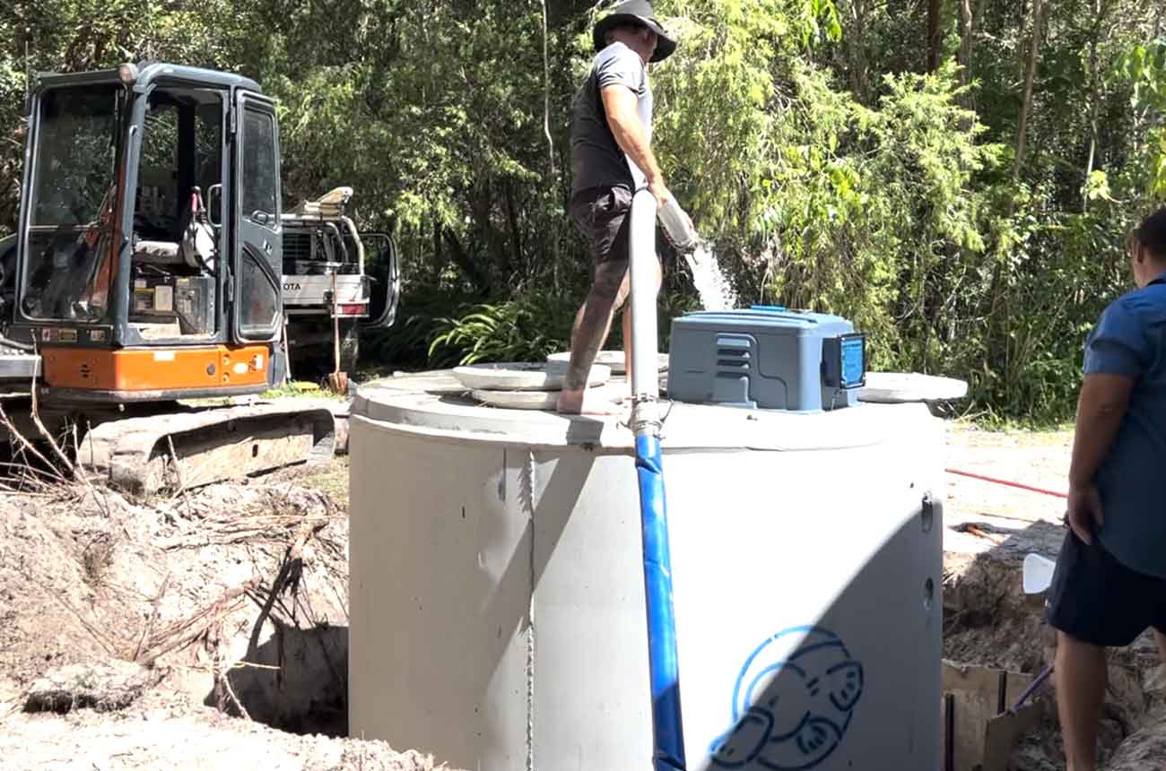 sunshine coast new spetic tank system filling