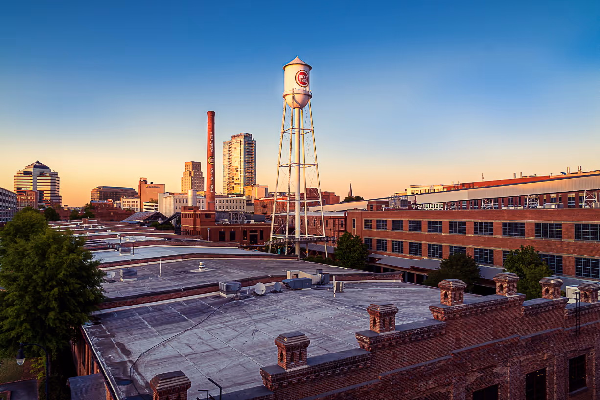downtown durham, nc stock photo