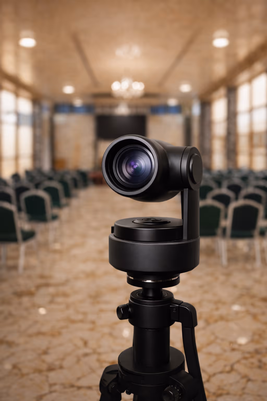 Cámara para transmitir ceremonia de despedida en Crematorio Sayen.