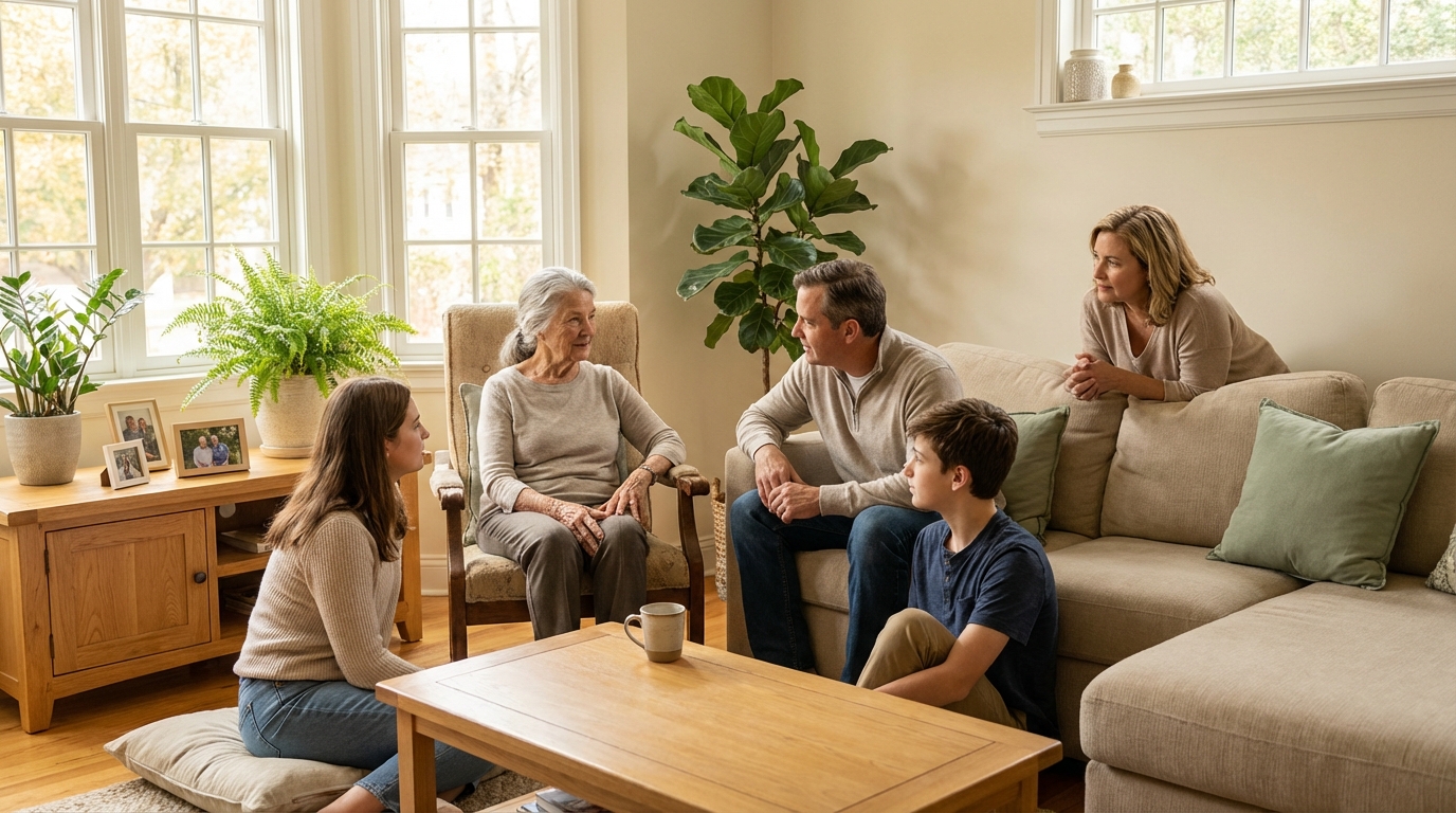 Illustration representing Weighing Priorities Based on Family Values and Elder Needs