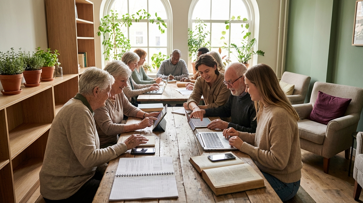 Illustration representing Integrating Technology and Community-Based Services