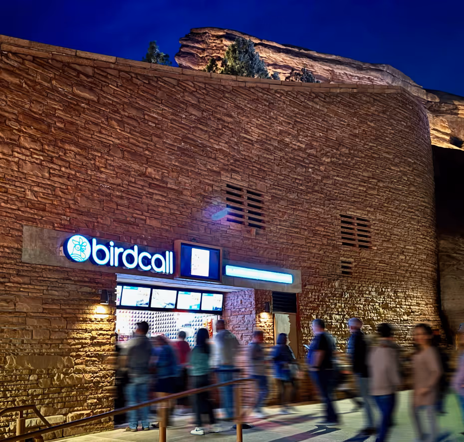 An image of the Birdcall restaurant at Red Rocks ampitheatre