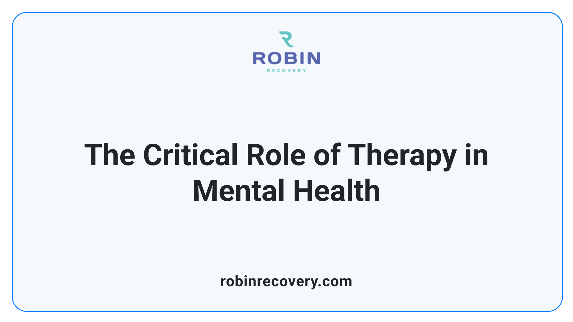 The Critical Role of Therapy in Mental Health