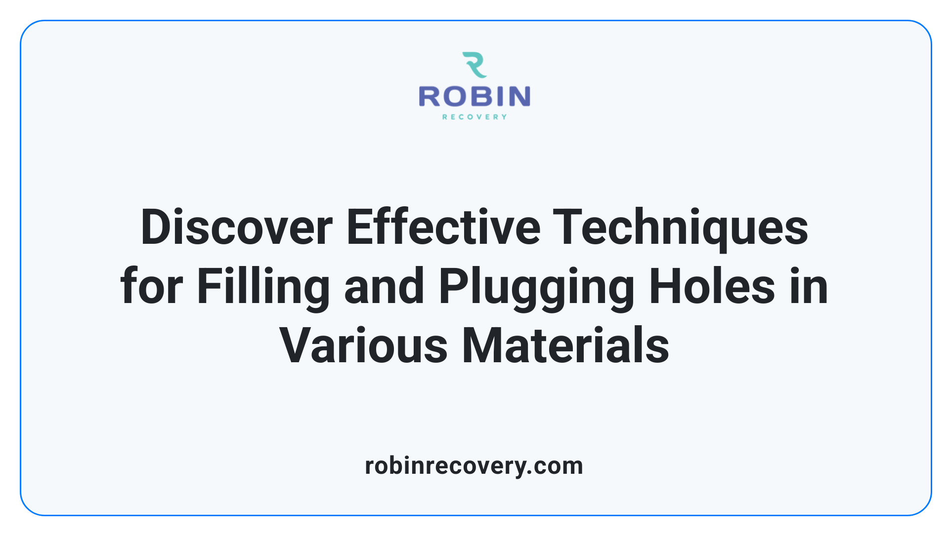 Discover Effective Techniques for Filling and Plugging Holes in Various Materials