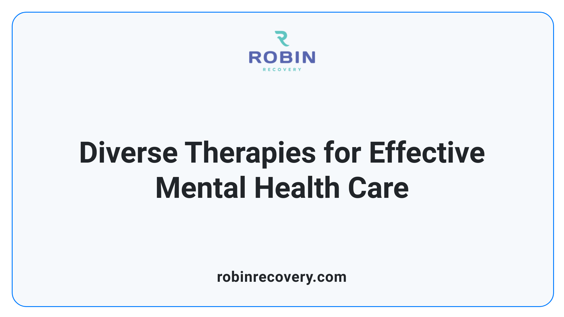 Diverse Therapies for Effective Mental Health Care