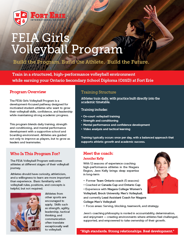 Cover of the FEIA Girls Volleyball Program flyer
