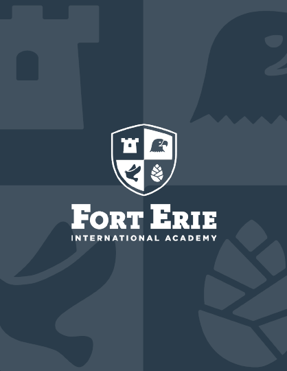 Cover of the 2026 Fort Erie pitch deck showing the FEIA crest and logo on a dark blue background