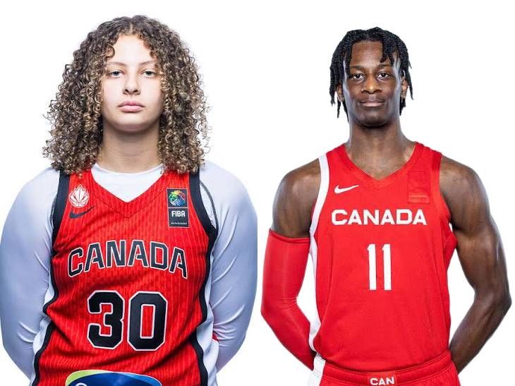 FEIA grads Cearah Parchment and Leonard Miller in Canada senior national team jerseys