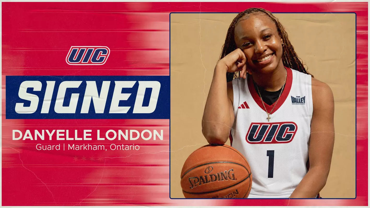 University of Illinois Chicago signing graphic for guard Danyelle London of Markham, Ontario