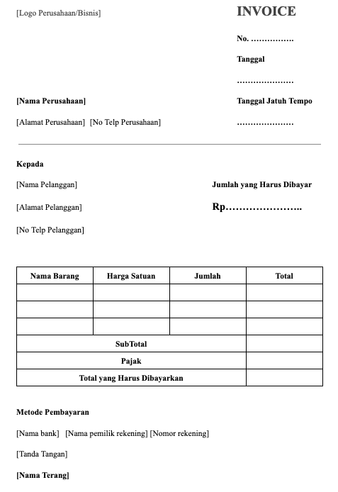 invoice-kosong