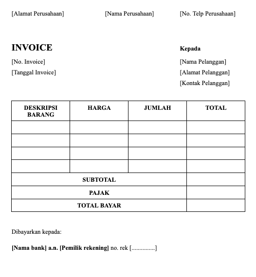 invoice-kosong