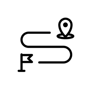 Black and white icon of two horizontal directional signs on a post pointing left and right.