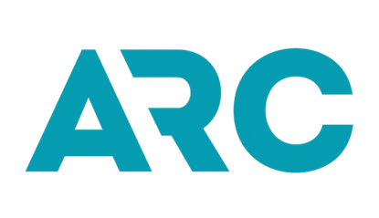 ARC company logo with stylized blue letters A, R, and C.