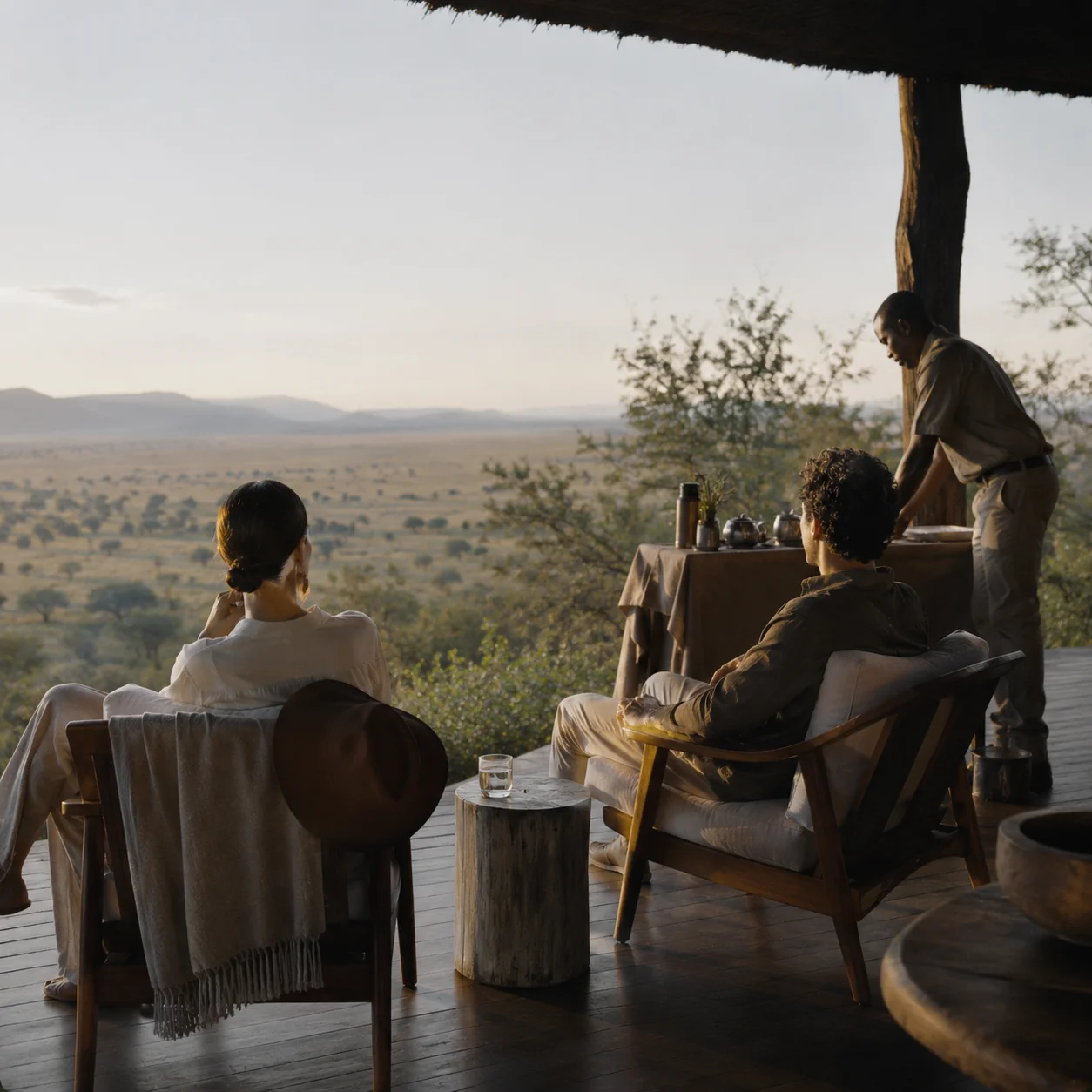 A traveler at a scenic overlook on an incentive trip