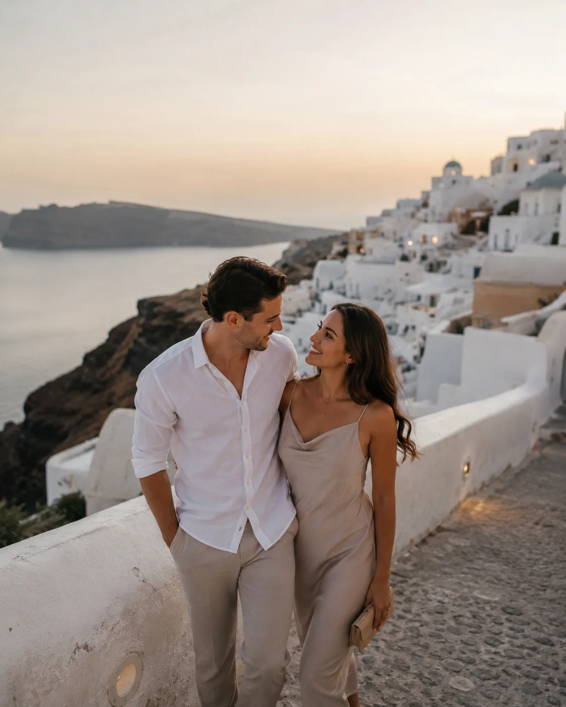 Grace and Noah in Santorini