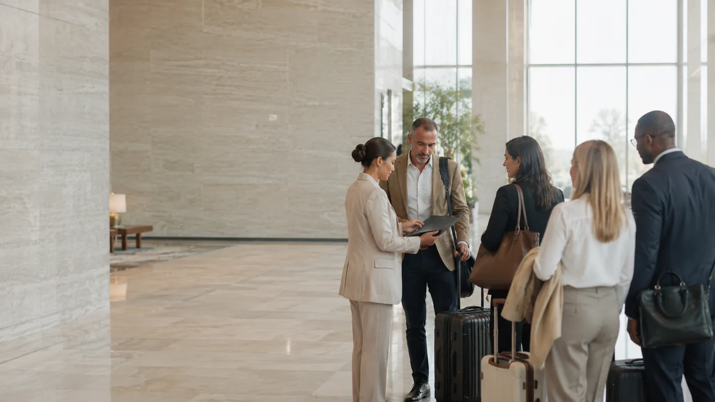 People networking at a modern meeting