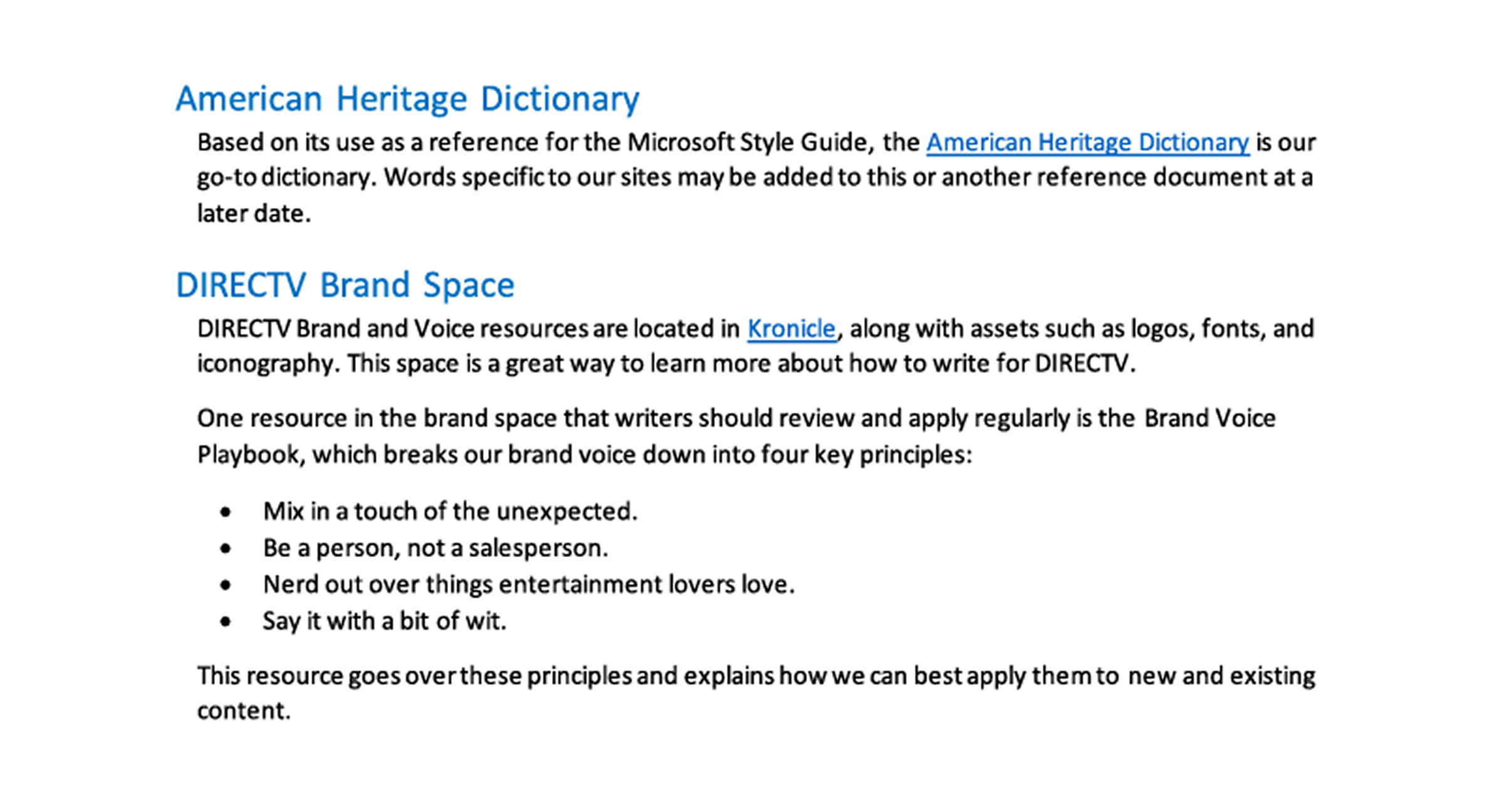 Screenshot of page from a writing style guide