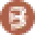 A brown circle with a white bird centered inside.