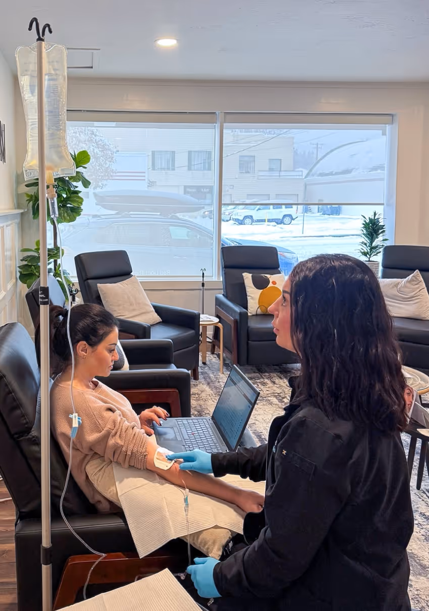 Woman getting laser on her face stock image