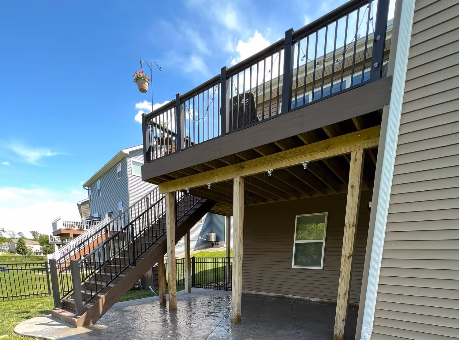 new deck with patio under it. 