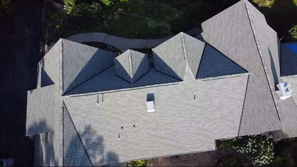 drone view of roof