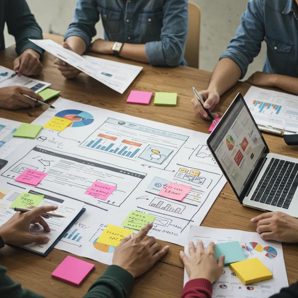 Team collaboration on website functionality and features, highlighting the importance of development costs