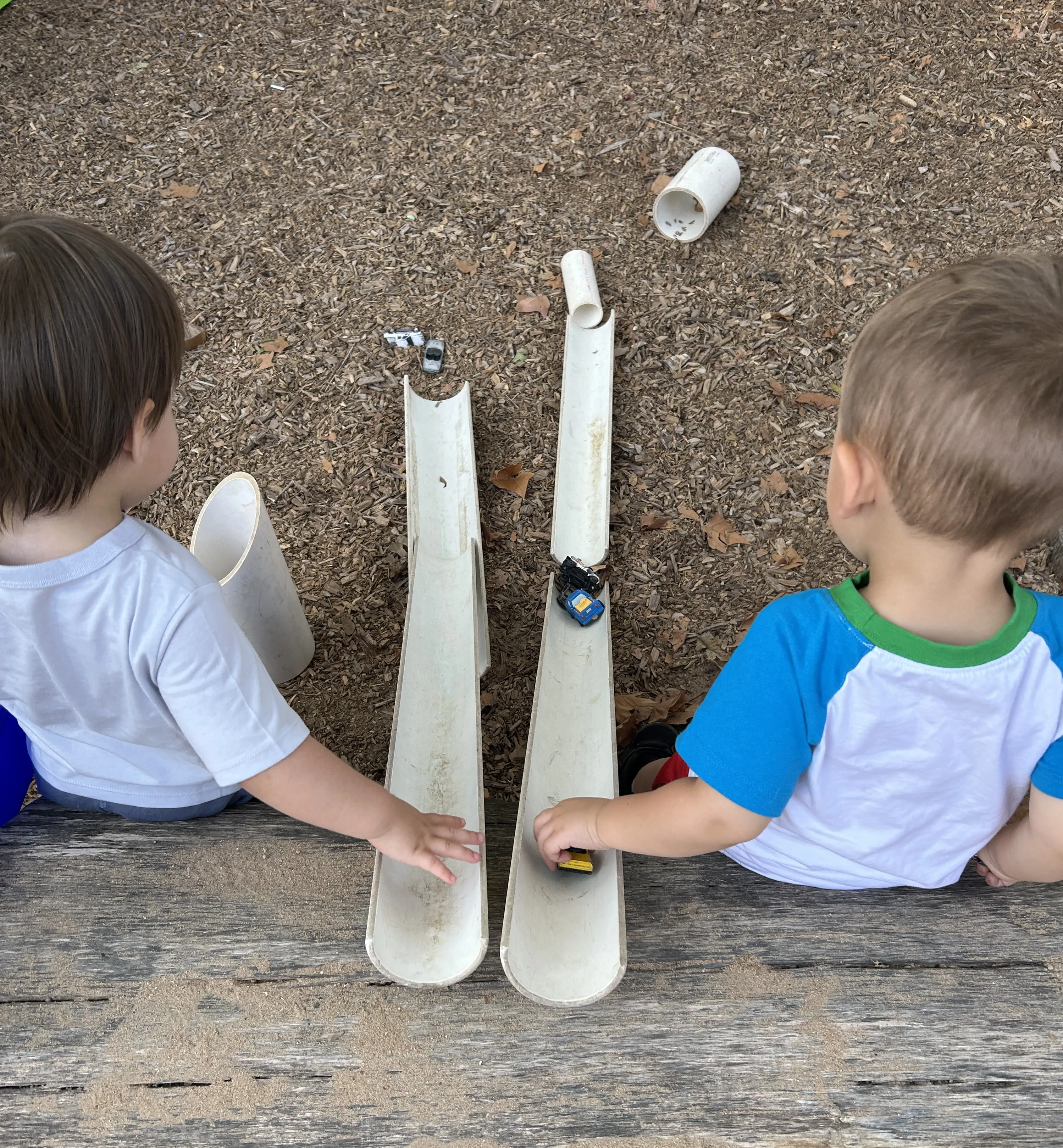 image of volunteer teaching children