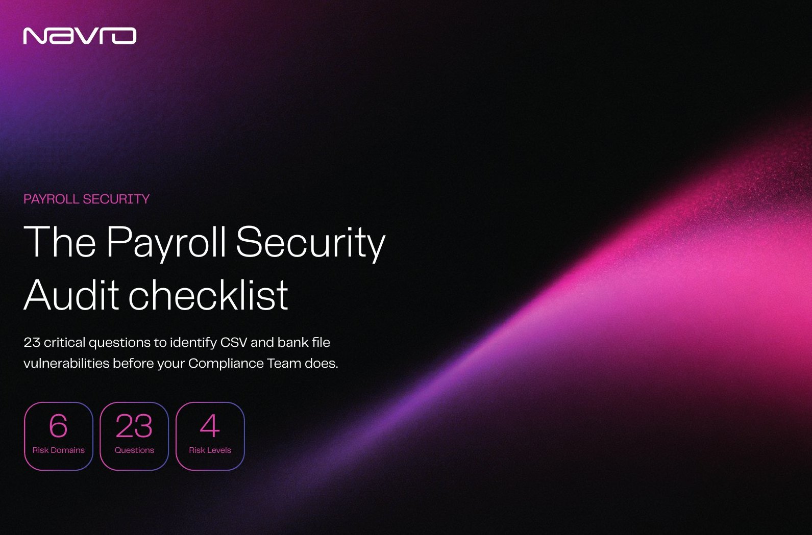 Cover of the Navro Payroll Security Audit Checklist