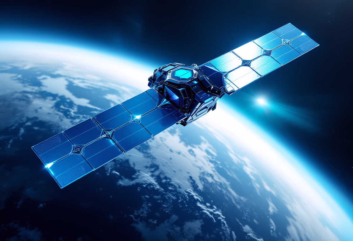 image of a satellite orbiting earth