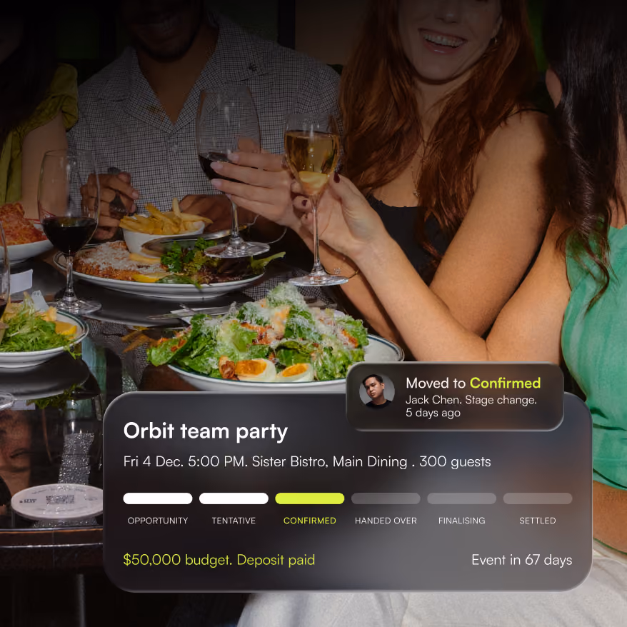 In-built function management means you every event is easily trackable across stages.