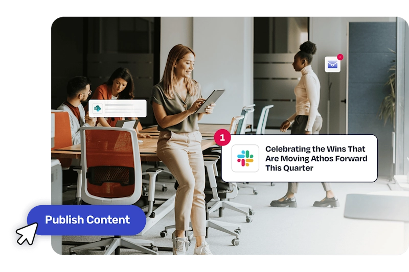 Communicator publishing content to multiple channels from one platform.