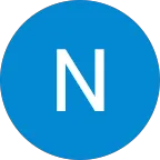 Blauer Kreis mit weißem Buchstaben N in der Mitte.