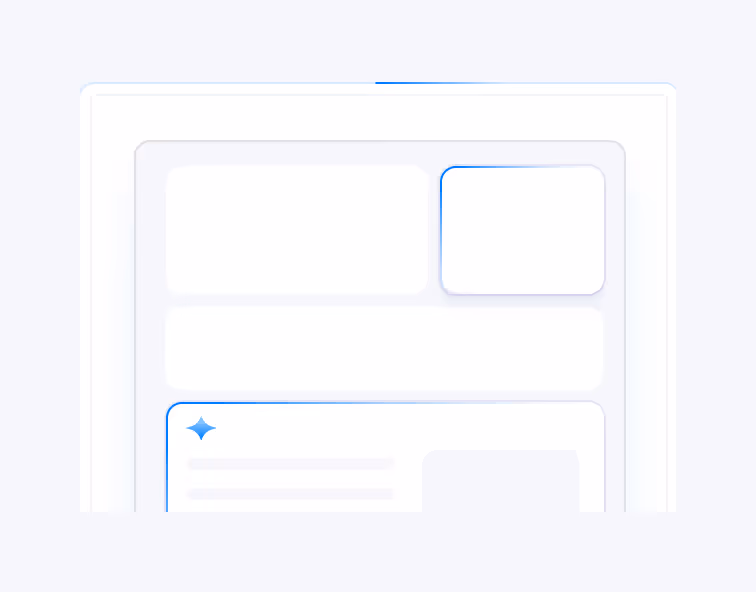 Minimalistic webpage wireframe with multiple rectangular content blocks and one highlighted section with a star icon.