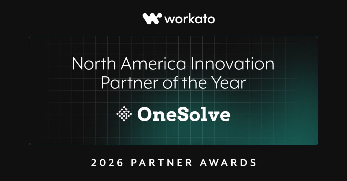 OneSolve celebrates winning dual awards at the 2026 Workato Sales Kickoff in Denver, Colorado