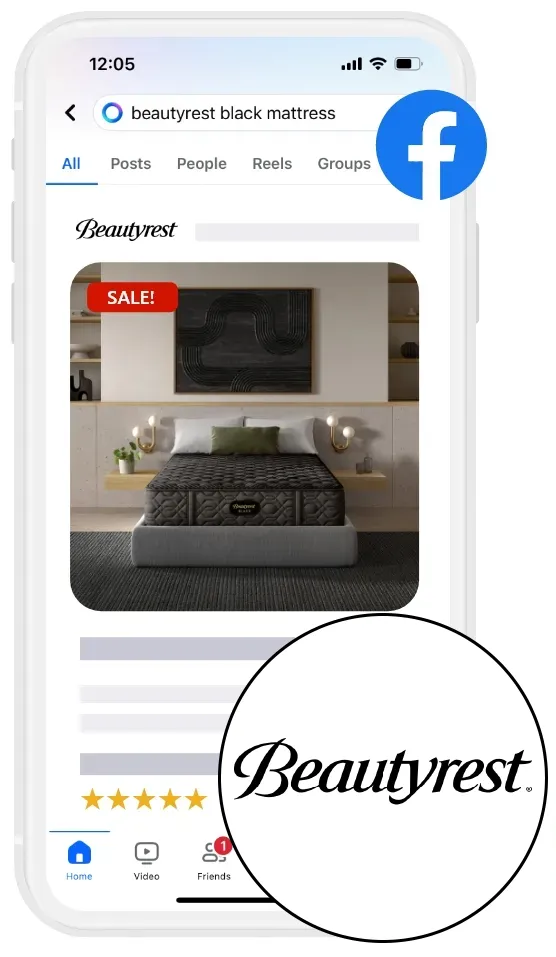 Search and social ads on a phone