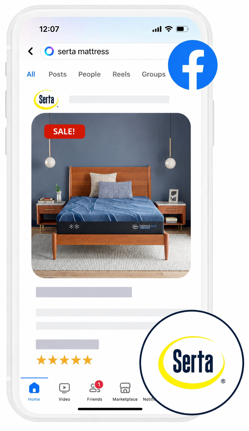 Serta search and social ads