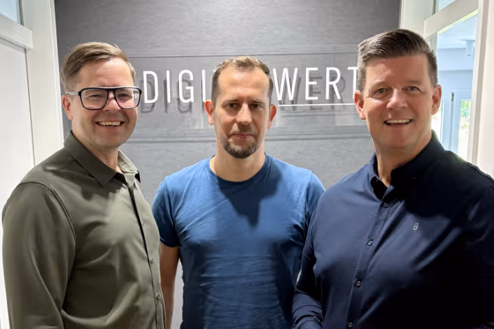 Christian Scheibe + Daniel Dietze, GF digitalwert, und Frank Kebbekus