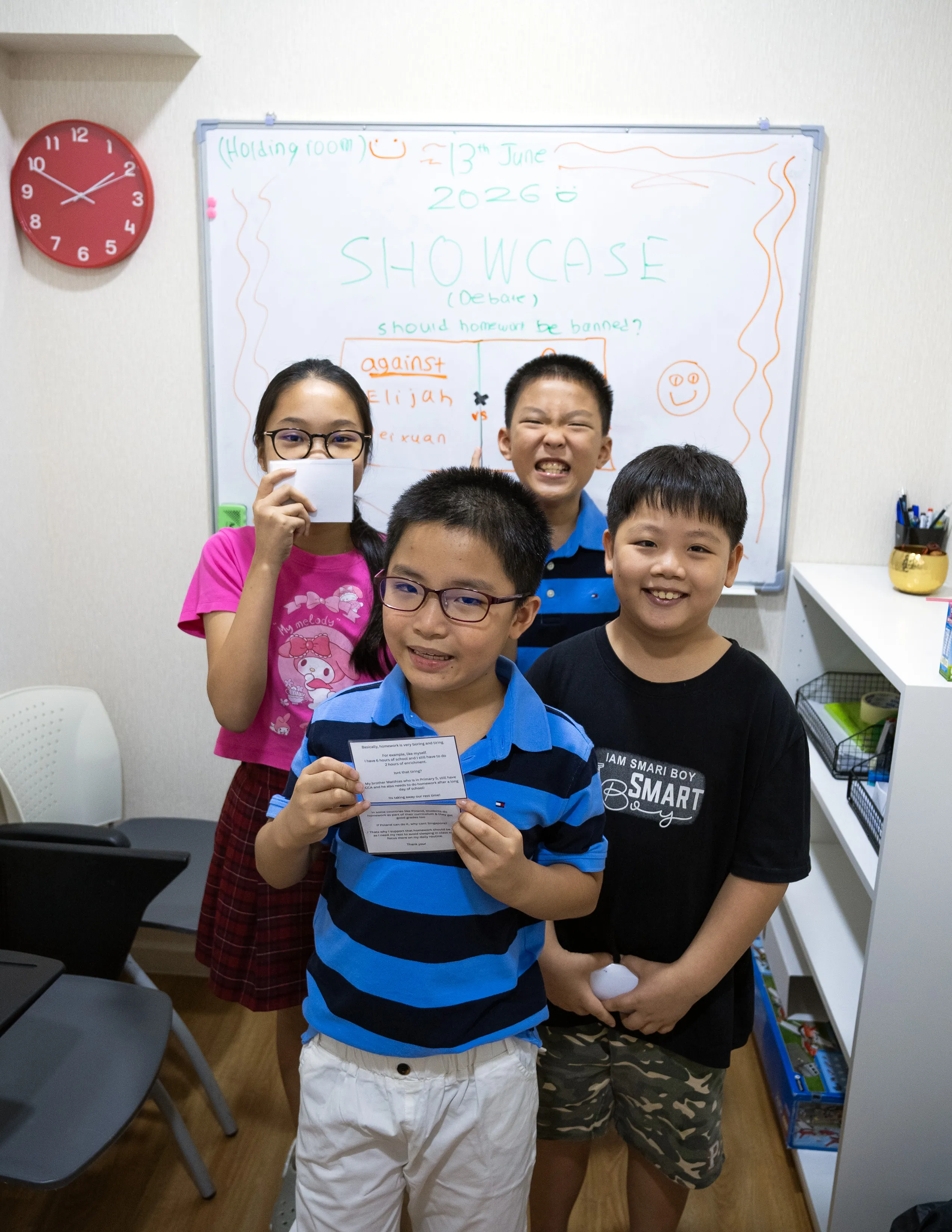 Student engaged in classroom learning and communication practice