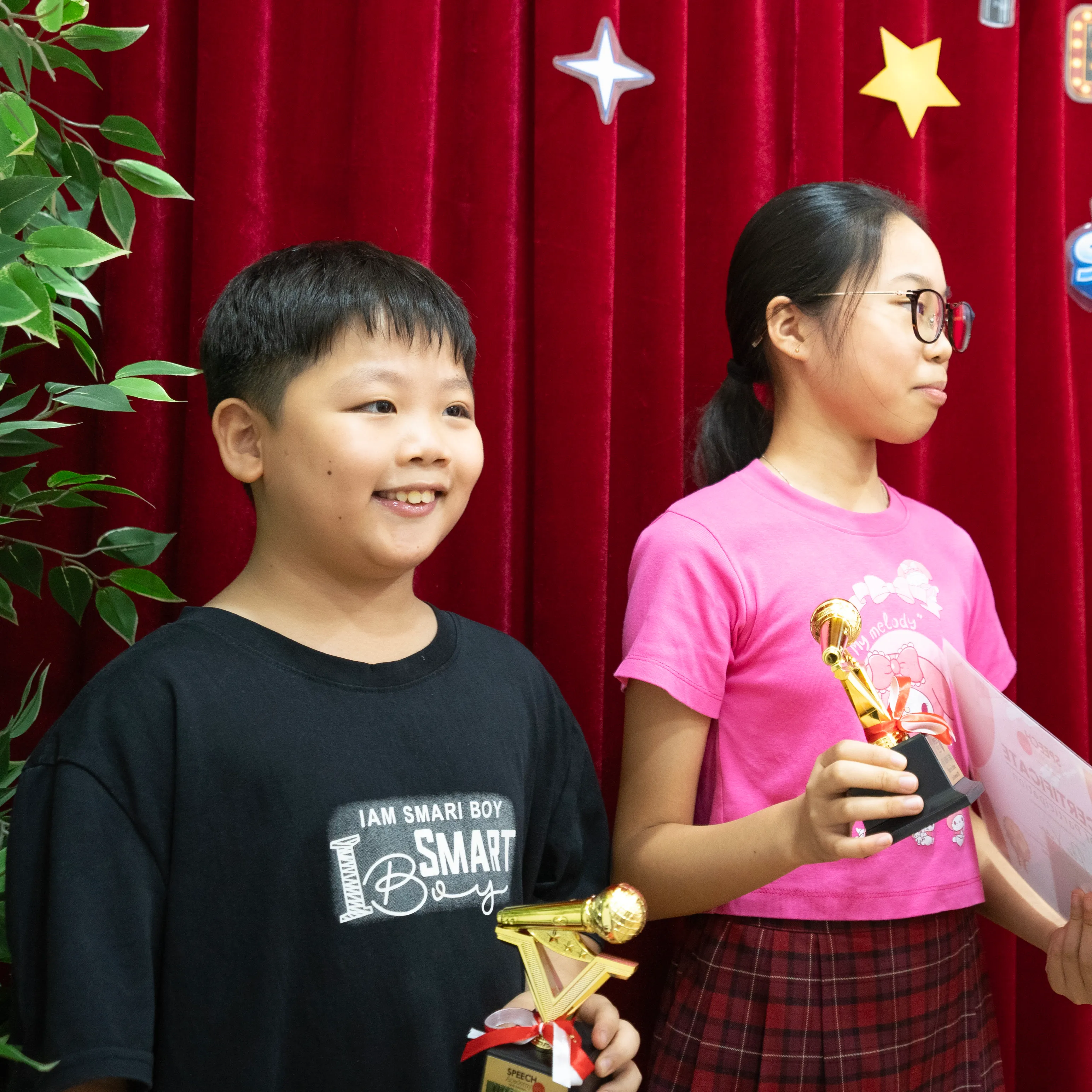 Coach guiding students during a communication skills activity