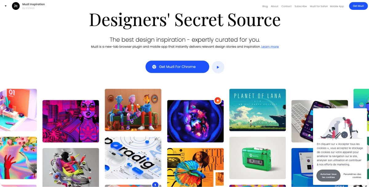 Inspiration webdesign - Muzli