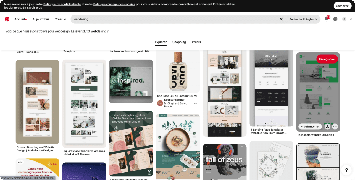 Inspiration webdesign - Pinterest
