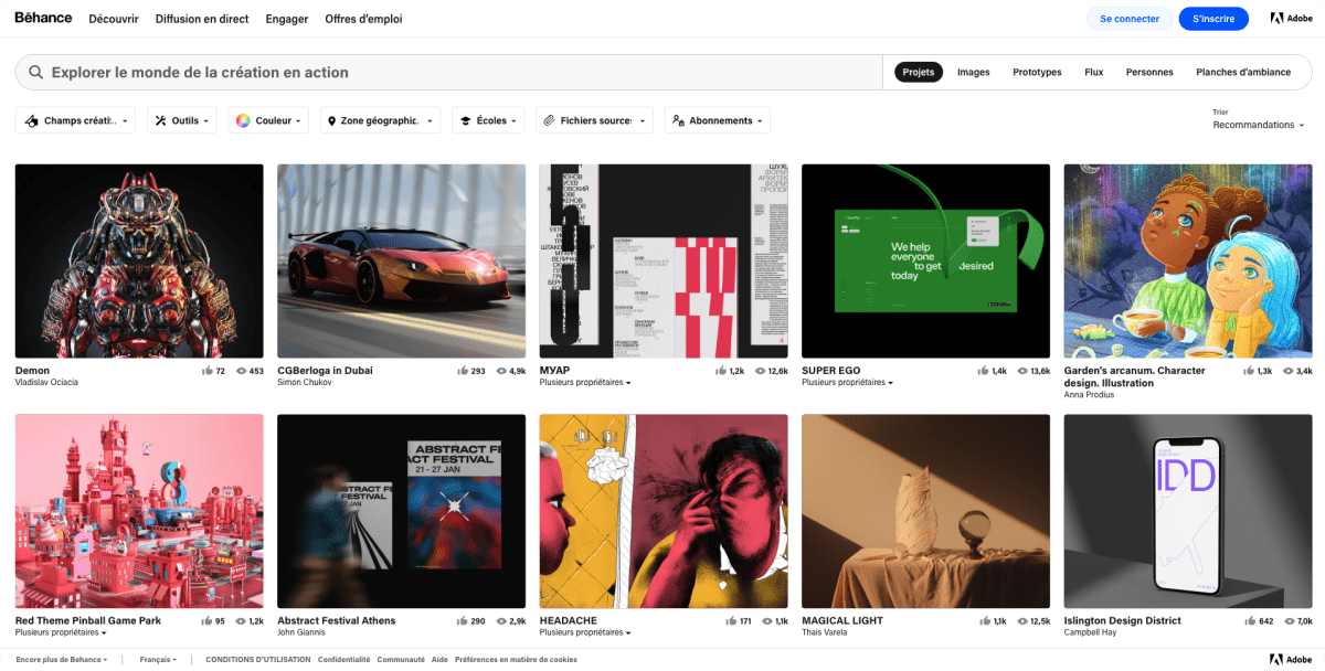 Inspiration webdesign - Behance